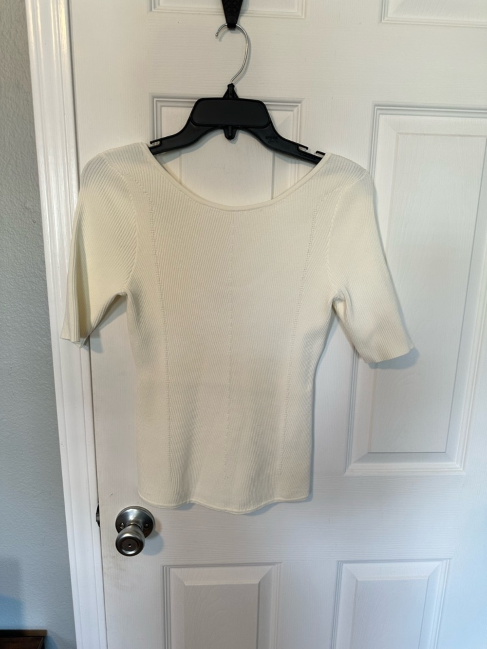 Favorite Daughter Cream Behind the Scenes Ribbed Top NWT
